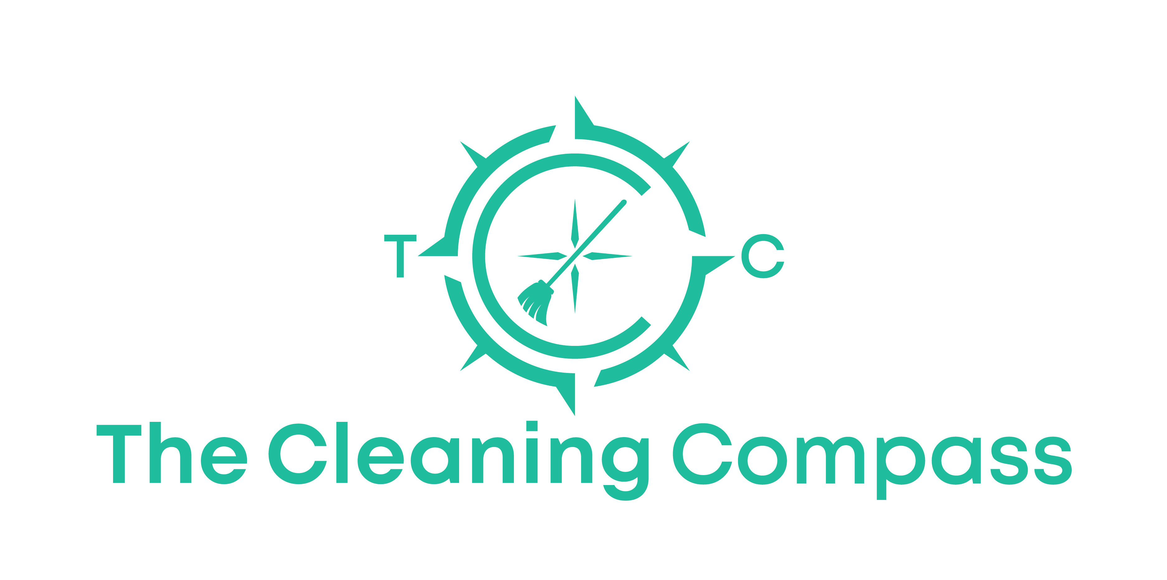 The Cleaning Compass logo. An image of a logo with TCC and a broom.